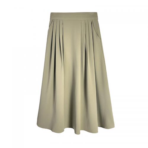 Polyester Maxi Skirt large hem design & breathable Solid PC