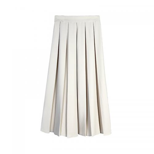 Polyester Maxi Skirt large hem design & breathable Solid : PC