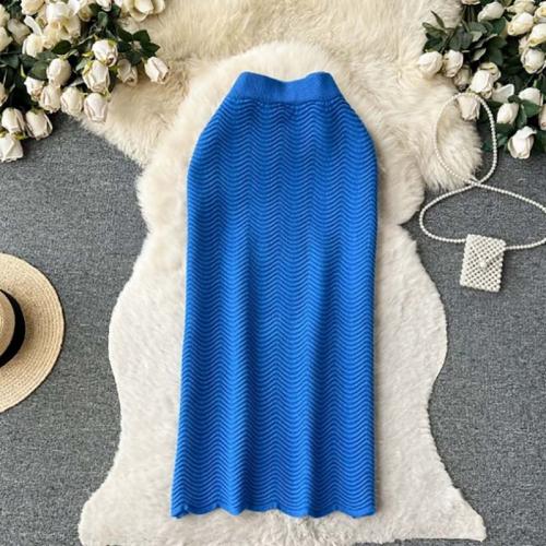 Polyester Sheath Maxi Skirt autumn and winter design & slimming Solid : PC