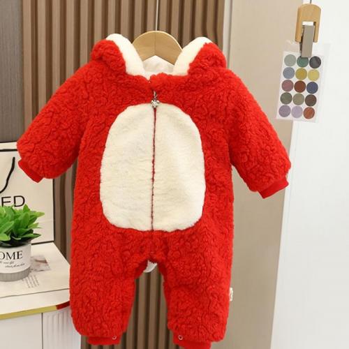 Chemical Fiber Baby Jumpsuit Solid red PC