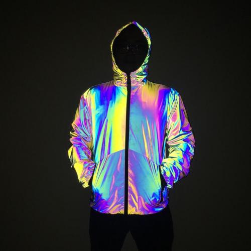 Polyester reflective Men Jacket & loose PC