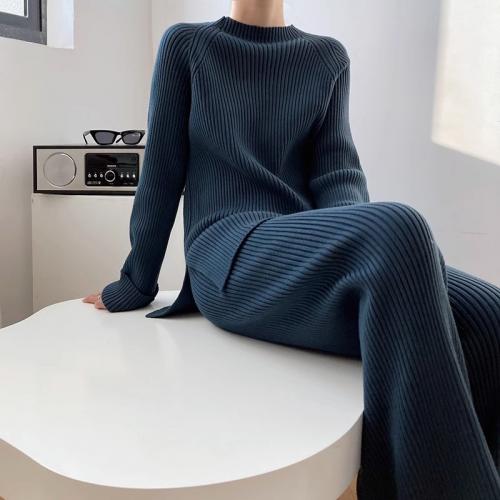 Polyester Vrouwen Casual Set Lange broek & Trui Solide meer kleuren naar keuze Instellen