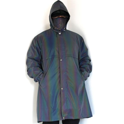 Polyester Fabrics reflective Raincoat Solid black PC