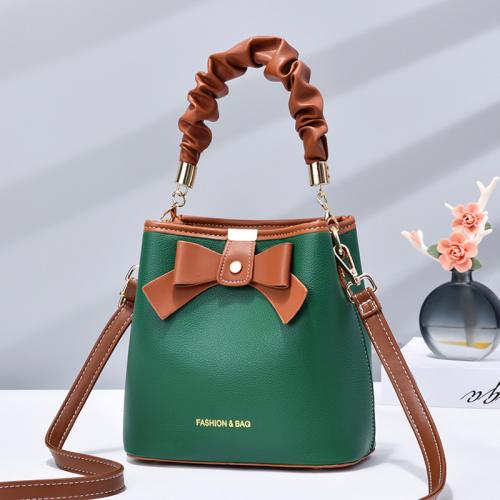 PU Leather Bowknot & Bucket Bag Handbag soft surface & attached with hanging strap PC