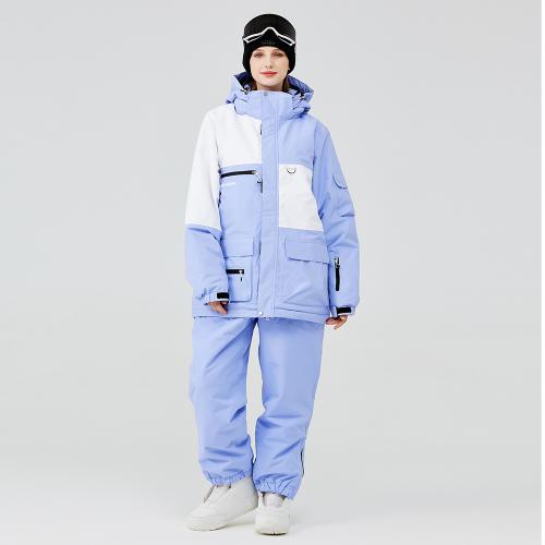 Polyester windproof Women Sportswear Set & waterproof & thermal & unisex Pants & coat patchwork Set