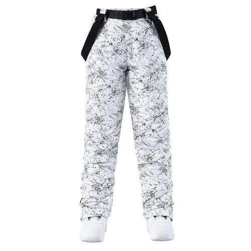 Polyester Women Sports Pants & waterproof & thermal & unisex printed white PC
