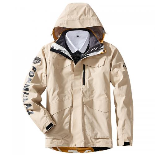 Polyester Plus Size Women Outdoor Jacket & detachable & waterproof & thermal patchwork PC