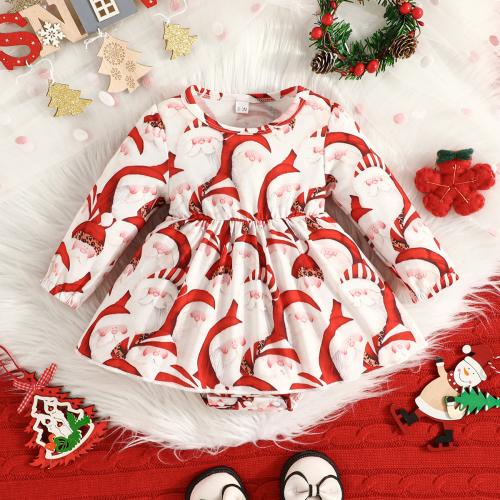 Polyester Baby Clothes Cute & christmas design printed red PC