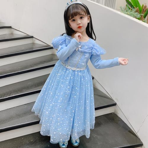 Cotone Dívka Jednodílné šaty Pevné Blu kus