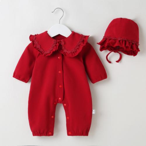 Cotton Soft Baby Jumpsuit  Hair Band & Hat & teddy PC
