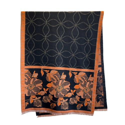 Polyester Easy Matching & Tassels Women Scarf can be use as shawl & thicken & sun protection & thermal floral PC