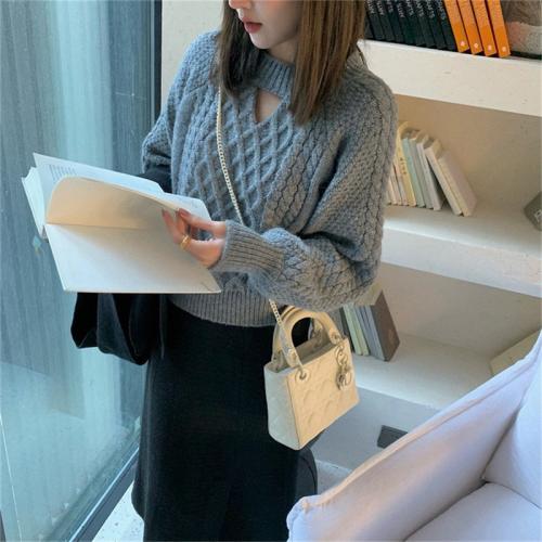 Acrylic Women Sweater loose patchwork Solid PC