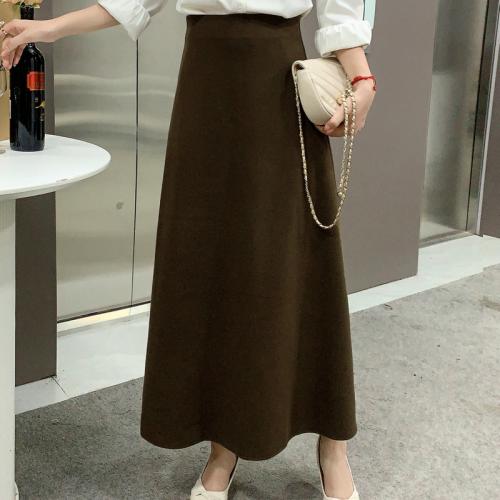 Polyester A-line Maxi Skirt mid-long style Solid PC