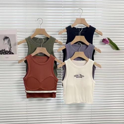 Polyamide Tank Top backless & padded embroidered letter : PC