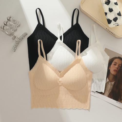 Polyamide & Spandex Camisole anti emptied & padded & seamless Lace Solid : PC