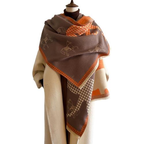 Polyester Easy Matching & Tassels Women Scarf can be use as shawl & thicken & sun protection & thermal printed animal prints PC