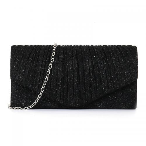 Polyester Pleat & Envelope Clutch Bag with chain PC