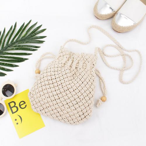 Cotton Cord & Canvas Easy Matching Crossbody Bag beige PC