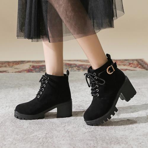 Suede chunky Women Martens Boots & anti-skidding Pair