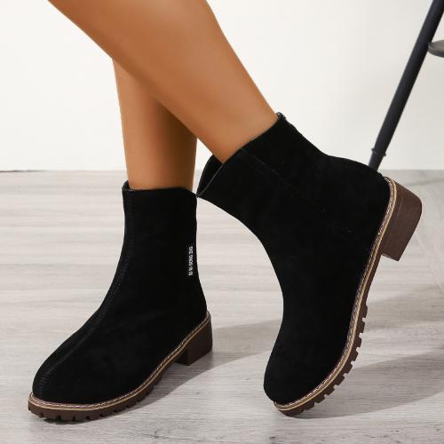 Suede chunky Boots & anti-skidding Pair