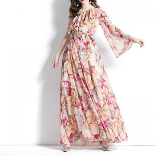 Chiffon Jednodílné šaty Stampato Rosa kus