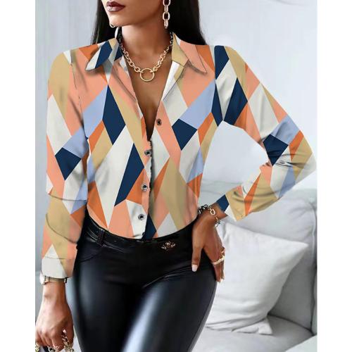 Spandex & Polyester Frauen Langarm Shirt, Gedruckt, unterschiedliche Farbe und Muster für die Wahl,  Stück