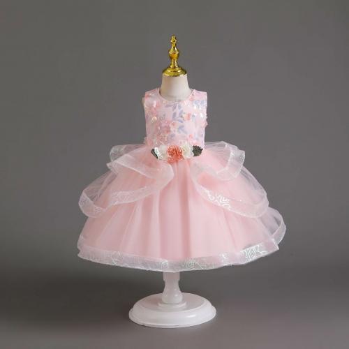 Gauze & Cotton Soft & Princess Girl One-piece Dress Cute Solid PC