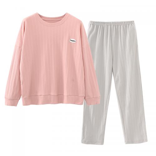 Algodón Conjunto de pijama de mujer, Sólido, rosado,  Conjunto