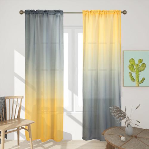 Polyester Translucent Curtain Pair