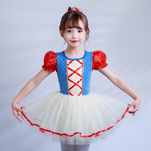 Polyester Ball Gown Children Dance Costume Cute red PC