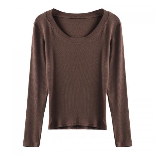 モーダル 女性ロングスリーブTシャツ パッチワーク 単色 選択のためのより多くの色 一つ