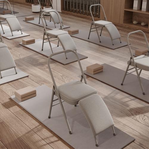Linen & Steel Tube & PU Leather foldable Yoga Chair durable PC