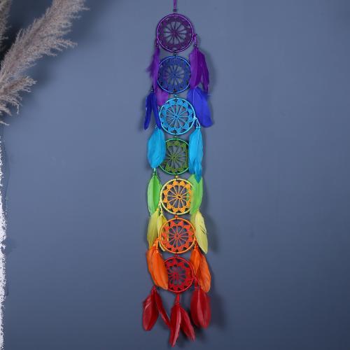 Cotton thread & Wooden Beads & Feather & Iron Dream Catcher Hanging Ornaments for home decoration PC