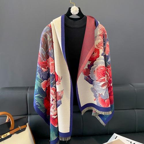 100% Acrylic Multifunction Women Scarf thicken & thermal floral PC