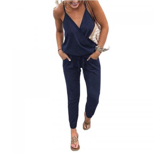 Polyester Long Jumpsuit Solid PC
