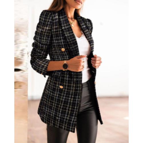 Polyester Women Suit Coat mid-long style printed PC