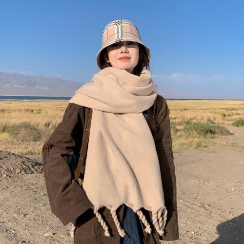 100% Acrylic Multifunction Women Scarf thermal Solid PC