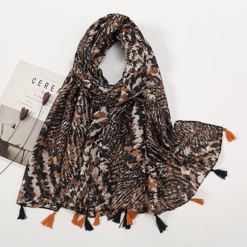 Polyester Multifunction Women Scarf thermal printed striped PC