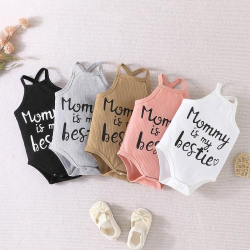 Polyester Baby Jumpsuit printed letter mixed colors Lot