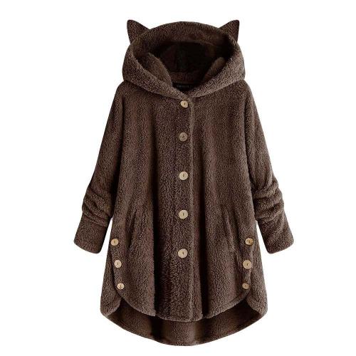 Polyester Plus Size Women Coat & loose patchwork PC