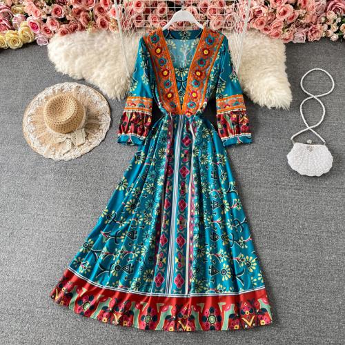 Spandex Einteiliges Kleid, Bestickt, Floral, mehr Farben zur Auswahl, :,  Stück