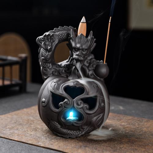 Ceramics Multifunction Backflow Burner Halloween Design & for home decoration & with LED lights handmade PC