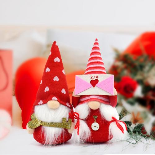 PP Cotton & Polyester Doll for home decoration red Pair
