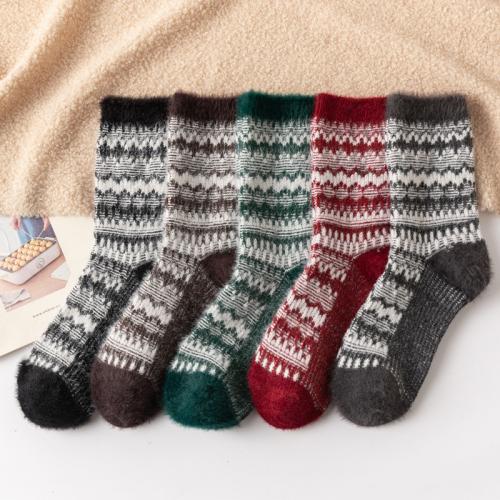 Polyester Short Tube Socks sweat absorption & thermal printed geometric mixed colors : Bag