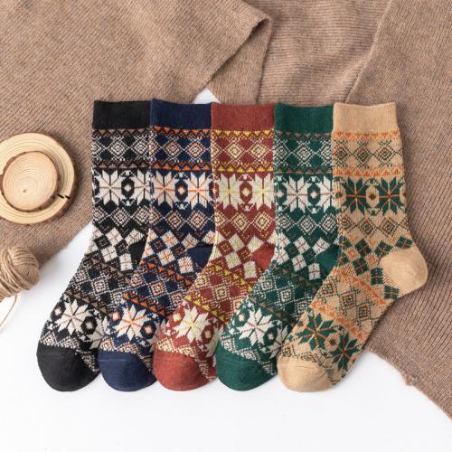 Polyester and Cotton Short Tube Socks sweat absorption & thermal printed geometric mixed colors : Bag
