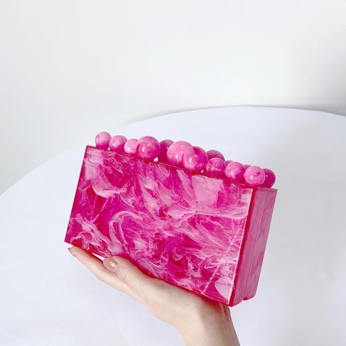 Acrylic hard-surface & Easy Matching Clutch Bag with chain PC