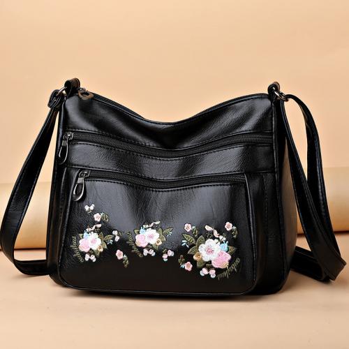 PU Leather Easy Matching Crossbody Bag large capacity floral PC