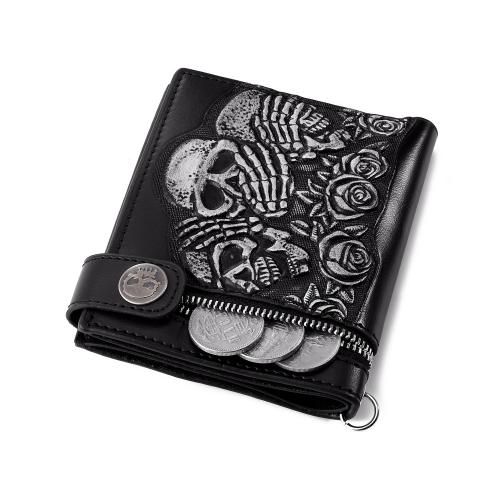PU Leather Easy Matching Wallet skull pattern black PC