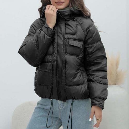 Polyester Women Parkas thicken & loose Non-Woven Fabrics patchwork Solid PC