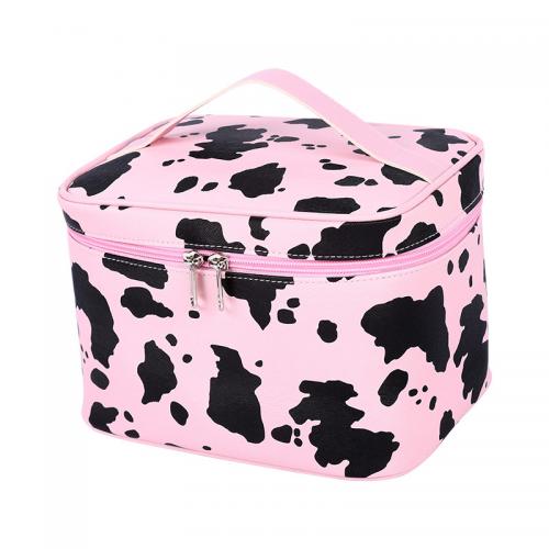 PU Leather Cosmetic Bag portable pink PC